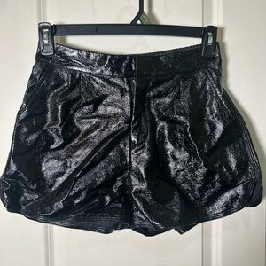 Boutique Entro Faux Leather Black High Waist Shorts
